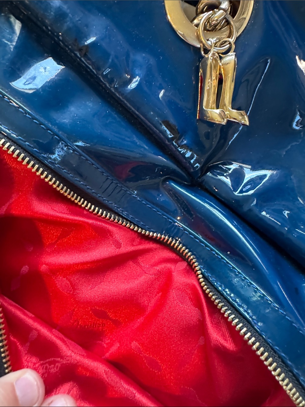 HTF Christian Louboutin Cyclope Patent Leather Chain Tote Bag - Picture 8 of 16